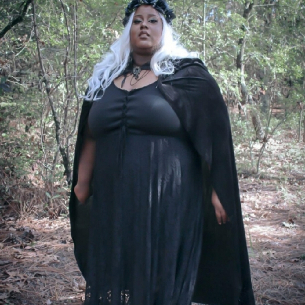 Black Lace-Up Skull Lace Maxi Dress Plus Size